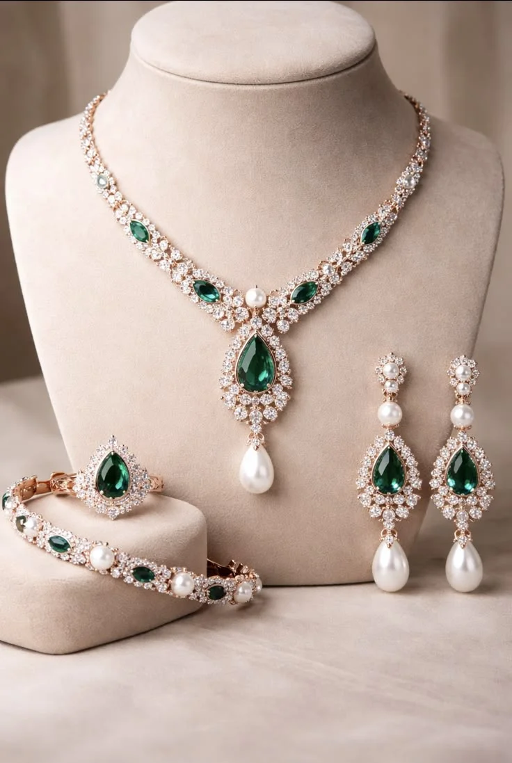 Tara Scalloped Pearl Royal Bridal Set