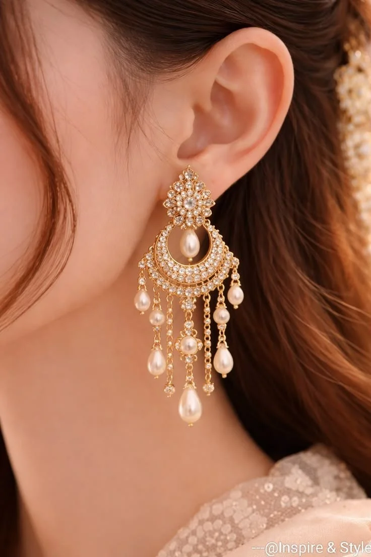 Ornate Kundan Drop Earrings variant 2