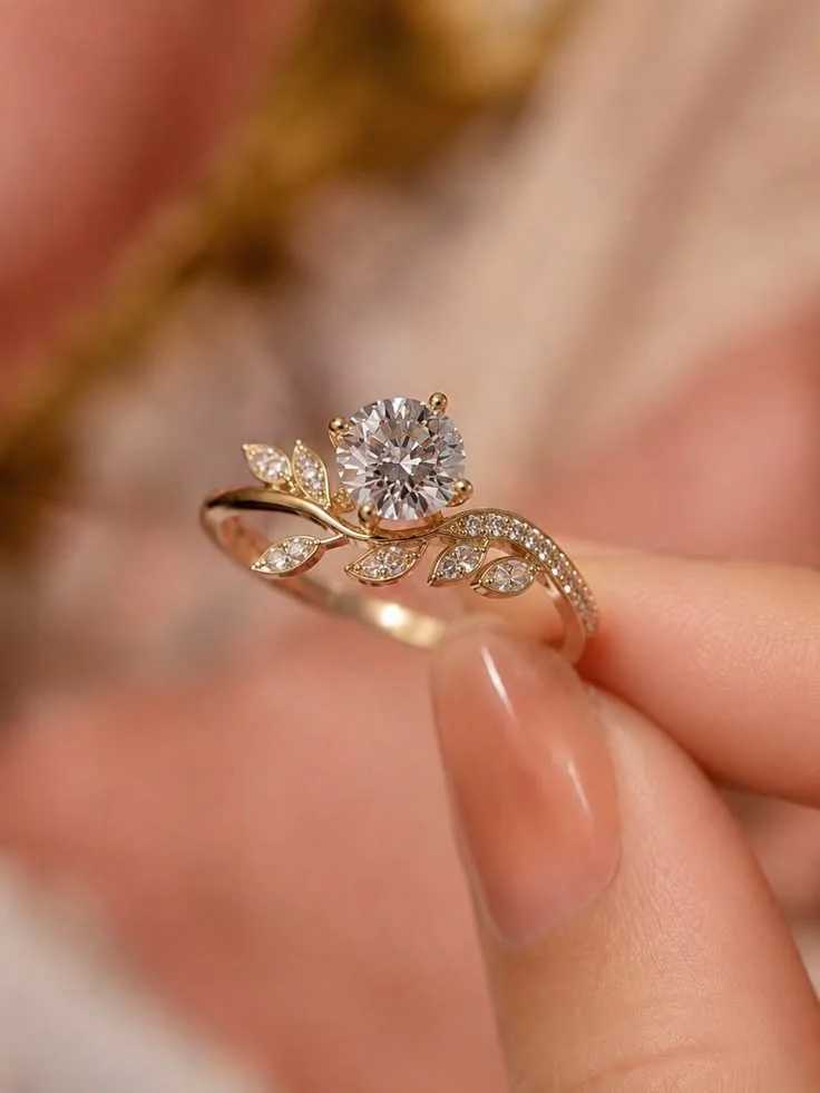 Emerald Pear Cluster Ring hover